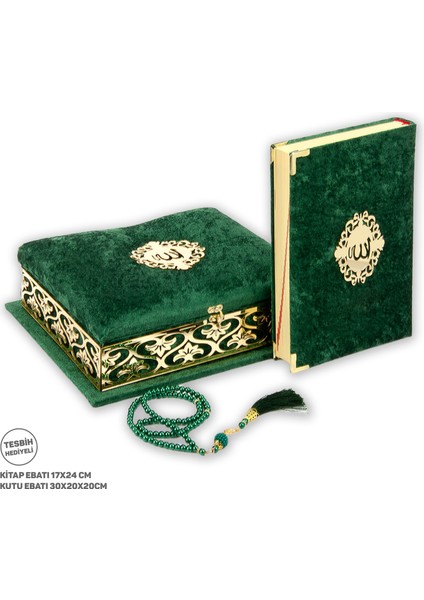 Lüks Çeyizlik Sandıklı Kuranı Kerim Yeşil
