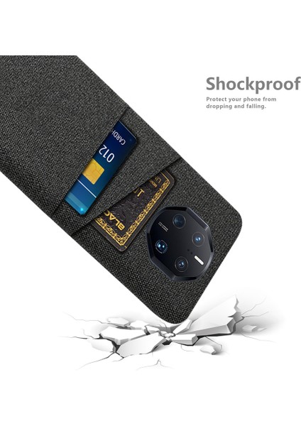Huawei Mate Için 50 Rs Porsche Tasarım 4g Damla Damlı Bez Doku Telefon Kılıfı Çift Kart Yuvaları Pc Koruyucu Arka Kılıf (Yurt Dışından)