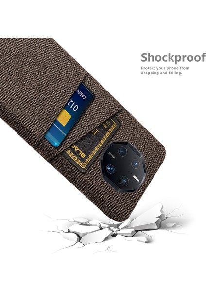 Huawei Mate Için 50 Rs Porsche Tasarım 4g Damla Damlı Bez Doku Telefon Kılıfı Çift Kart Yuvaları Pc Koruyucu Arka Kılıf (Yurt Dışından)