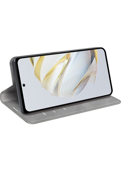 Huawei Nova Için 10 Se 4g Cilt-Touch Hissed Hisset Pu Deri Deri Telefon Kılıfı Stand Manyetik Otomatik Absorbed Flip Cüzdan Kılıfı (Yurt Dışından)