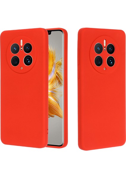 Huawei Mate Için 50 Pro 4g Esnek Sıvı Silikon Koruyucu Telefon Kılıfı Yumuşak Fiber Astar Anti Dust Telefon Kılıfı Kayışlı (Yurt Dışından)