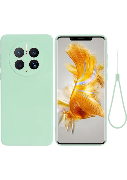 Lr Joyful Huawei Mate Için 50 Pro 4g Esnek Sıvı Silikon Koruyucu Telefon Kılıfı Yumuşak Fiber Astar Anti Dust Telefon Kılıfı Kayışlı (Yurt Dışından)