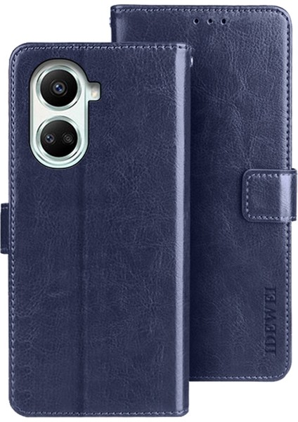 Huawei Nova Için Idewei 10 Se 4g Iyi Korumalı Pu Deri Deri Flip Stand Cüzdan Kılıf Çılgın At Dokusu Telefon Koruyucu Kılıf (Yurt Dışından)