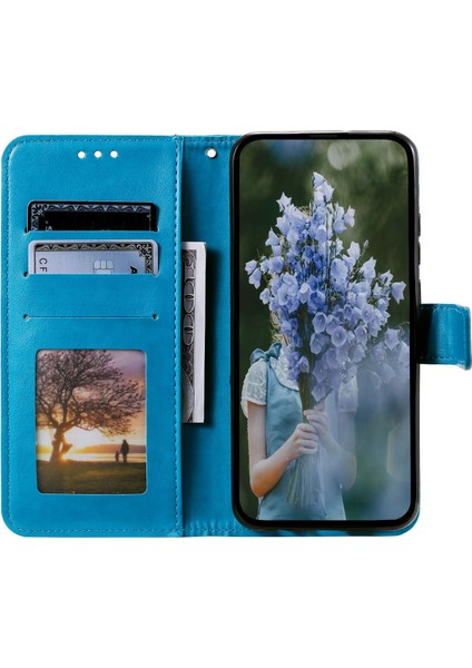 Huawei Nova Y70 Için Artı 4g Mandala Çiçeği Basılı Pu Deri Cüzdan Kılıfı Flip Stand Manyetik Kıta Kılıf (Yurt Dışından)