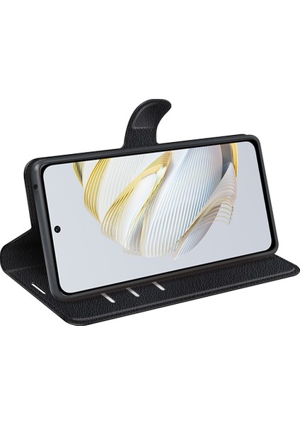 Huawei Nova Için 10 Se 4g Stand Cüzdan Litchi Doku Pu Deri Foli Flip Manyetik Toka Anti-Slatch Akıllı Telefon Kılıfı (Yurt Dışından)