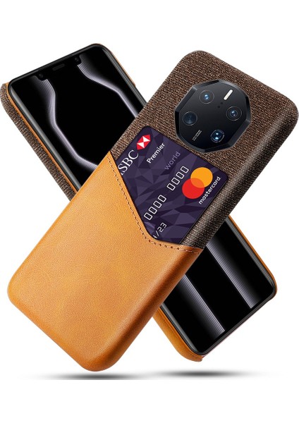 Huawei Mate Için 50 Rs Porsche Tasarım 4g Anti-Fall Cep Telefonu Kılıf Dokusu Telefon Kılıf Kart Tutucu Pu Deri Kaplamalı Pc Kılıfı (Yurt Dışından)