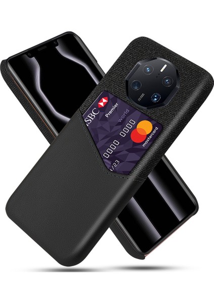 Huawei Mate Için 50 Rs Porsche Tasarım 4g Anti-Fall Cep Telefonu Kılıf Dokusu Telefon Kılıf Kart Tutucu Pu Deri Kaplamalı Pc Kılıfı (Yurt Dışından)