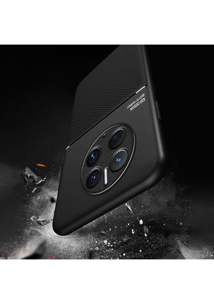 Huawei Mate 50 Pro 4g Için Cep Telefonu Kılıfı, Çizgiler Basılı Pu Deri+Tpu Hibrit Kabuk Dahili Metal Sayfalı (Yurt Dışından)