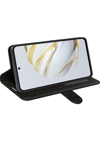 Huawei Nova Için 10 Se 4g Folio Flip Damla Geçirmez Telefon Kılıf Çılgın At Doku Pu Deri + Tpu Çizilmeye Telefon Kılıfı Standı Standı Cüzdan (Yurt Dışından)