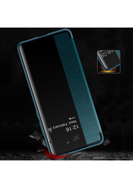 Huawei Mate 50 4g Pencereyi Görüntüle Tasarım Otomatik Uyandırma ve Uyku Flip Kılıf Pu Deri+Tpu+Akrilik Koruyucu Telefon Kasası (Yurt Dışından) modelleri