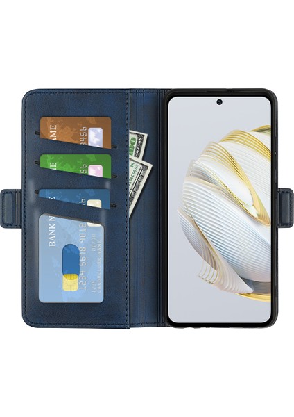 Huawei Nova Için Cep Telefonu Kılıfı 10 Se 4g Pu Deri Buzağı Doku Stand Cüzdan Çift Manyetik Toka Telefon Kılıfı (Yurt Dışından)