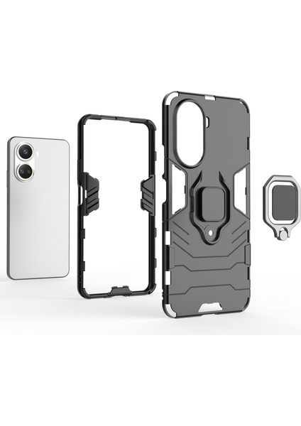 Huawei Nova Için Koruyucu Kabuk 10 Se 4g Yüzük Kickstand Telefon Kılıfı Pc+Tpu Cep Telefonu Kılıfı (Yurt Dışından)
