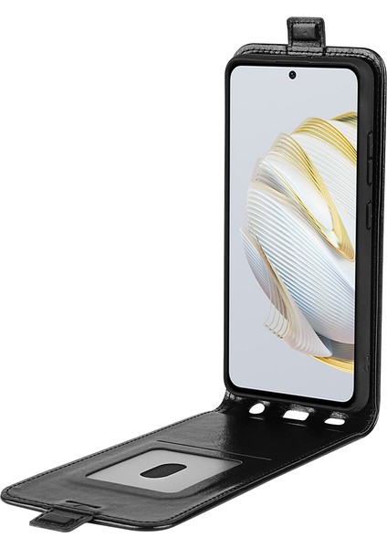 Huawei Nova Için 10 Se 4g Dikey Flip Çılgın At Dokusu Pu Deri Deri Telefon Kılıfı Tutucu Manyetik Toka Tam Koruma Cep Telefonu Kılıf (Yurt Dışından)