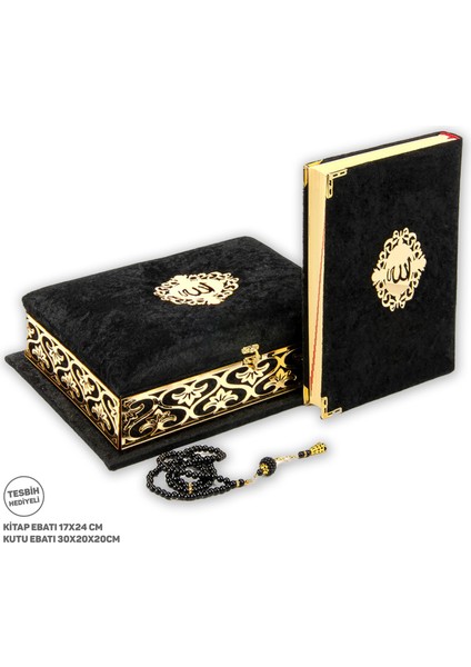 Lüks Çeyizlik Sandıklı Kuranı Kerim Siyah