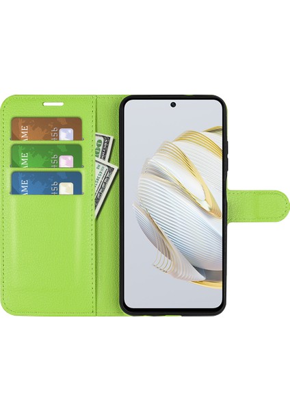 Huawei Nova Için 10 Se 4g Stand Cüzdan Litchi Doku Pu Deri Foli Flip Manyetik Toka Anti-Slatch Akıllı Telefon Kılıfı (Yurt Dışından)