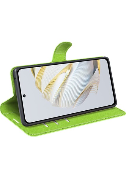 Huawei Nova Için 10 Se 4g Stand Cüzdan Litchi Doku Pu Deri Foli Flip Manyetik Toka Anti-Slatch Akıllı Telefon Kılıfı (Yurt Dışından)