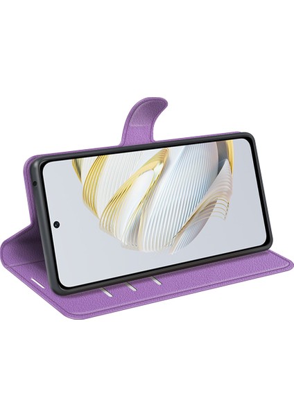 Huawei Nova Için 10 Se 4g Stand Cüzdan Litchi Doku Pu Deri Foli Flip Manyetik Toka Anti-Slatch Akıllı Telefon Kılıfı (Yurt Dışından)