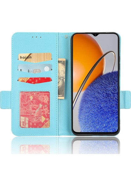 Pu Deri Akıllı Telefon Kılıfı Huawei Nova Y61 4g / Keyfini Çıkarın 50Z 4g Çift Manyetik Toka Litchi Doku Flip Cüzdan Stand Scratch-Dirençli Telefon Kılıfı (Yurt Dışından)