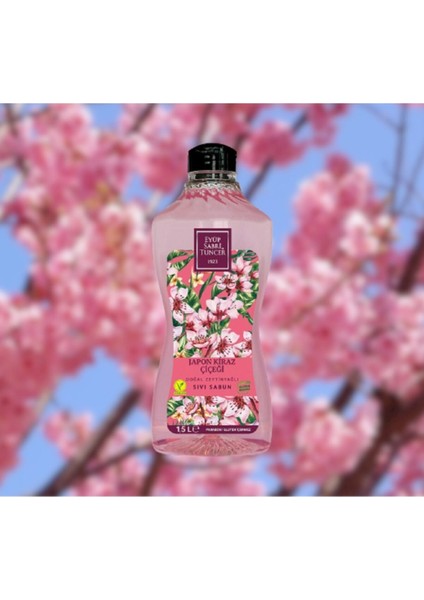 Doğal Zeytinyağlı Sıvı Sabun Japon Kiraz Çiçeği 1500 ml