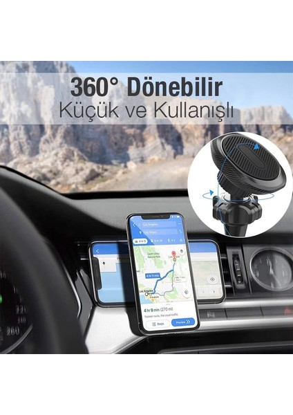 Super 4x Güçlü Mıknatıslı Araç Tutucu Havalandırma Bölmesi Araç Içi Telefon Tutucu Oynar Başlık