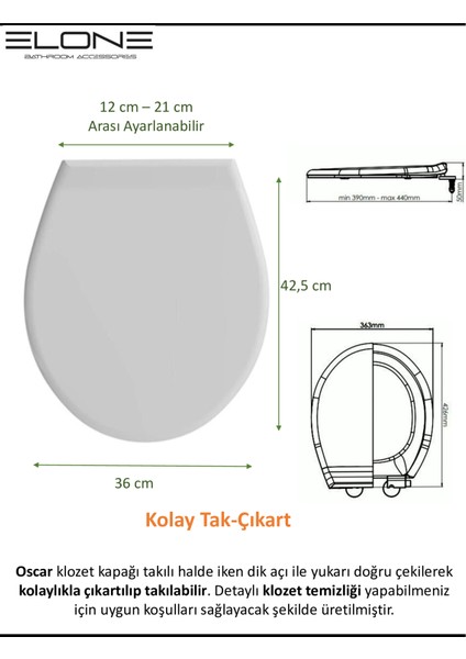 Oscar Thermoplast Yavaş Kapanan Klozet Kapağı
