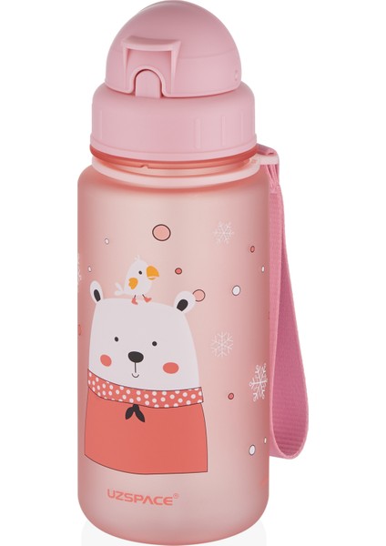 3024 400ML Açık Pembe Desenli Yeni Seri Su Matarası