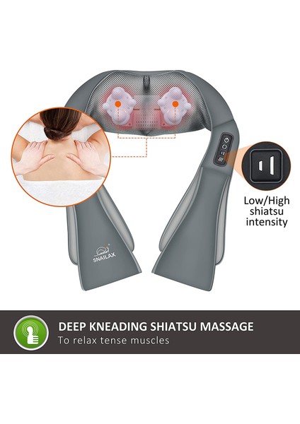 Shiatsu Boyun ve Omuz Masaj Aleti - Sırt Masaj Aleti Gri fırsatları