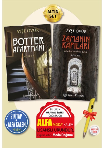 Botter Apartmanı + Zamanın Kapıları (Ayşe Övür) 2 Kitap + Alfa Lisanslı Kalem Hediye - Remzi Kitabevi