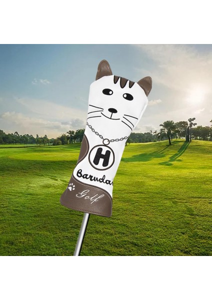 Karikatür Golf Ahşap Başlıkları Numarası Etiketi ile Su Geçirmez Golf Kulübü Kafa Kapak Kahve BeS (Yurt Dışından) indirimleri