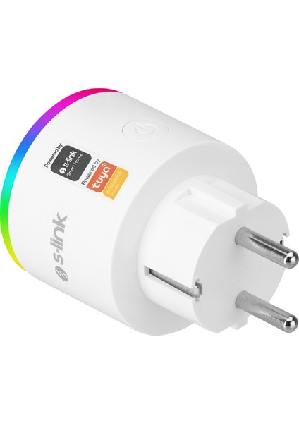 Sl-03 16A Akım Korumalı Akıllı Priz Rgb Işıklı 2.4 G Wıfı&bt Tuya Destekli