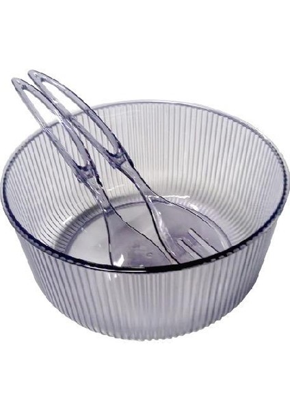 Akrilik Yuvarlak Kaşıklı Salata Kasesi 23 cm Servis Sunum Tabağı fiyatları