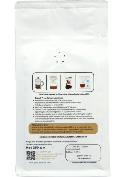 Pure Olentia Honduras Santa Rosa Filtre Kahve 250 gr (Çekirdek)