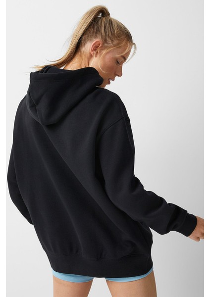 Sportswear Collection Essantial Bol Kesim Siyah Kadın Sweatshrit fiyatları