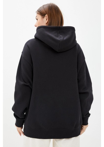 Sportswear Collection Essantial Bol Kesim Siyah Kadın Sweatshrit indirimleri