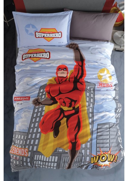 Ranforce Tek Kişilik Nevresim Takımı Süperhero V1 Gri 8696474231150