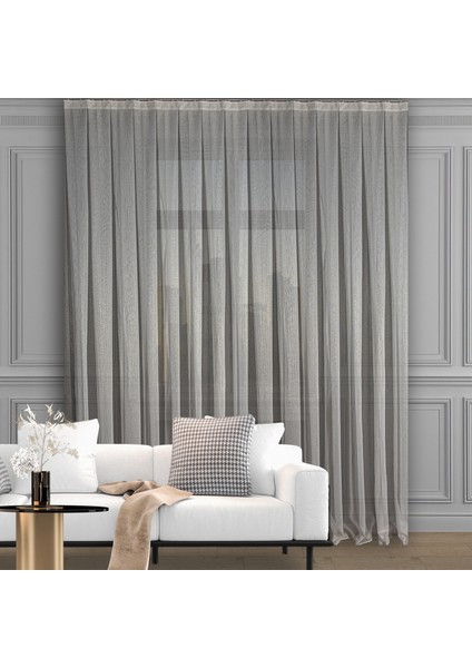 Düz Ince Çizgili (Armür) Tül Perde Seyrek Pile (1'e 2 Pile) Dikim Gold fiyatları