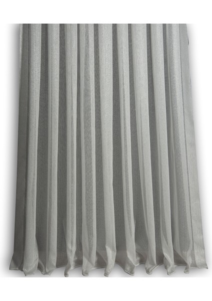 Düz Ince Çizgili (Armür) Tül Perde Sık Pile (1'e 3 Pile) Dikim Gümüş fırsatları