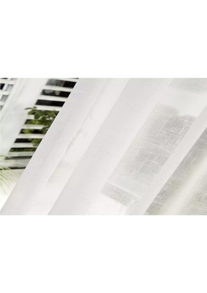 Düz Yüksek Kalite Keten Tül Perde Pilesiz Extraforlu Düz Dikim Beyaz indirimleri