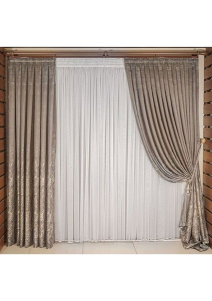 Düz Monaliza (Zırh Zemin) Tül Perde Pilesiz Extraforlu Düz Dikim Kırık Beyaz fiyatları