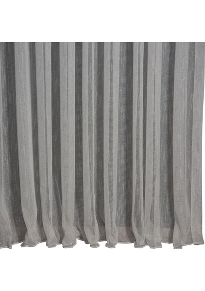 Düz Şantuk (Keten Çizgili) Tül Perde Sık Pile (1'e 3 Pile) Dikim Kırık Beyaz indirimleri