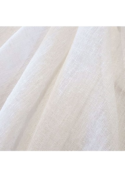 Düz Yüksek Kalite Keten Tül Perde Sık Pile (1'e 3 Pile) Dikim Ekru indirimleri