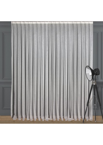 Düz Yüksek Kalite Simli Keten Tül Perde Normal Pile (1'e 2,5 Pile) Dikim Gümüş fiyatları