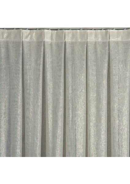 Düz Yüksek Kalite Simli Keten Tül Perde Normal Pile (1'e 2,5 Pile) Dikim Gold fırsatları