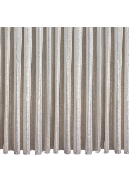 Düz Yüksek Kalite Simli Keten Tül Perde Normal Pile (1'e 2,5 Pile) Dikim Gold modelleri