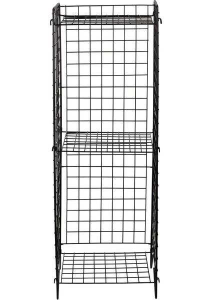 Bye Concept & More Dekoratif 3 Raflı Metal Tel Kitaplık ve Çok Amaçlı Raf Montaj Gerektirmeyen Portatif Dolap Ünite