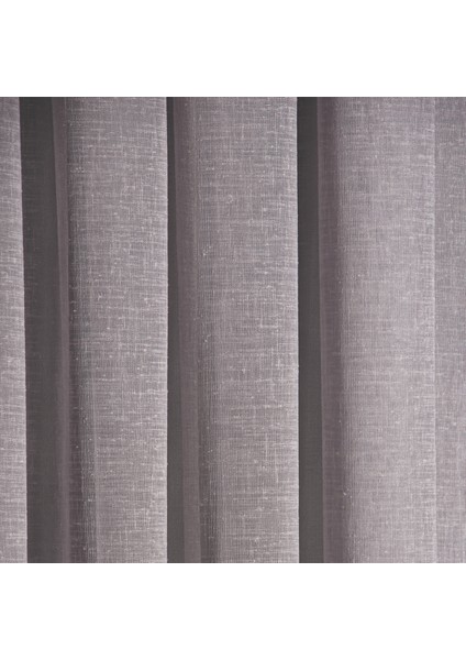 Düz Yüksek Kalite Keten Tül Perde Seyrek Pile (1'e 2 Pile) Dikim Gri indirimleri