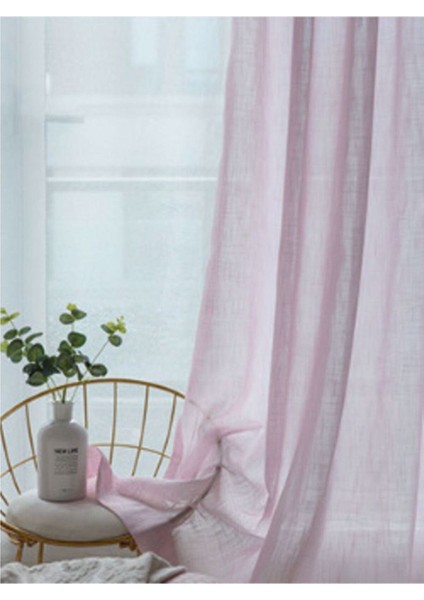 Düz Yüksek Kalite Keten Tül Perde Seyrek Pile (1'e 2 Pile) Dikim Pudra fırsatları