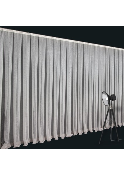 Düz Yüksek Kalite Simli Keten Tül Perde Sık Pile (1'e 3 Pile) Dikim Gümüş modelleri