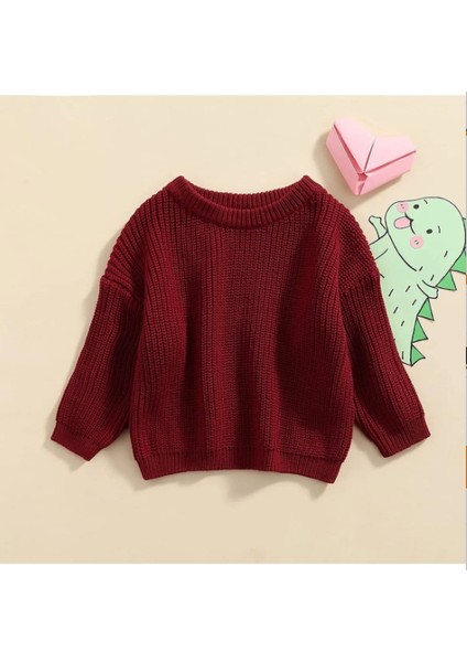 Unisex Bebek Çocuk Bisiklet Yaka Extra Esnek Triko Kazak
