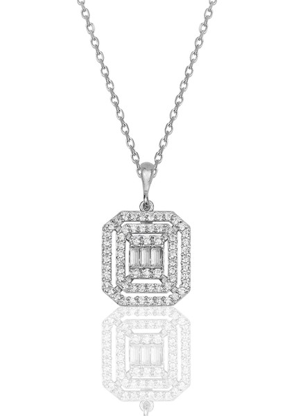 Gümüş Rodyumlu Pırlanta Montürlü Taşlı Baget Üçlü Set fiyatları